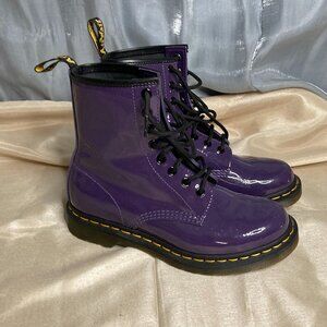 patent purple 8 eyelet lace up book